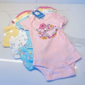 Girls One piece baby infant newborn bodysuits 6-9 months -NWT- set of 5
